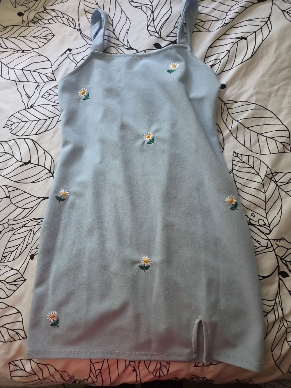 Light Blue Daisy Appliqué Sundress for Girls